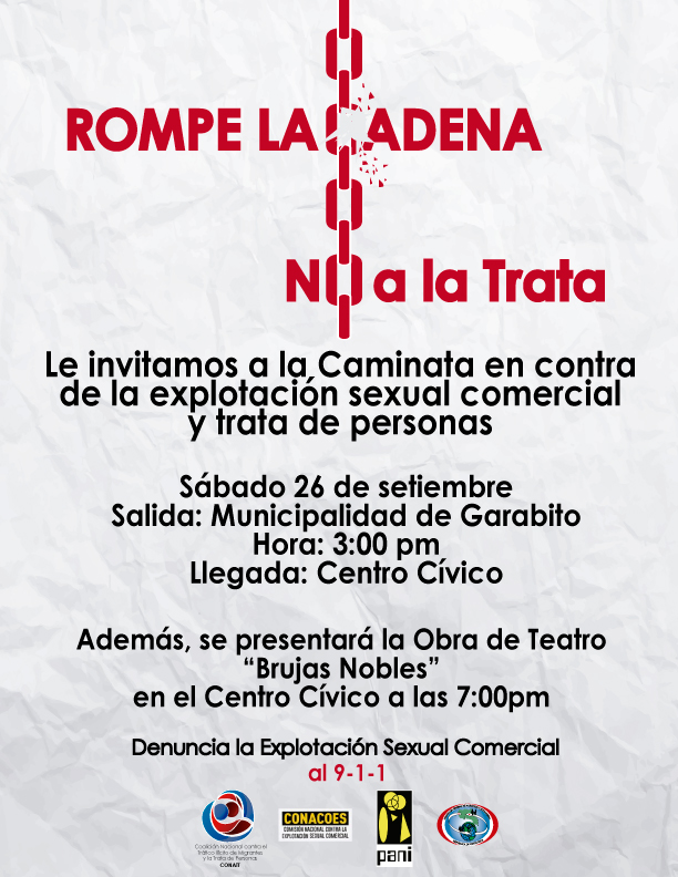 Caminata y obra de teatro en conmemoración del Día Internacional Contra la Explotación Sexual Comercial y la Trata de Personas